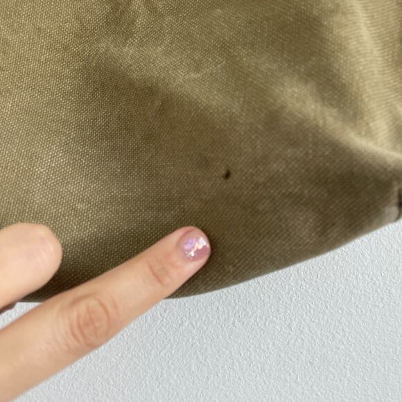 Madewell The Canvas Transport Tote Olive Green Brown Leather Utility School - Picture 9 of 9